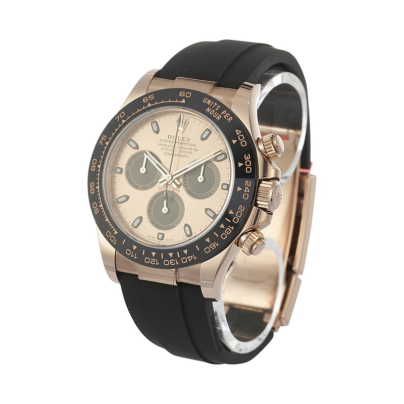Rolex Daytona 18K Rose Gold Ceramic Oysterflex Watch 116515LN 40mm - Fake